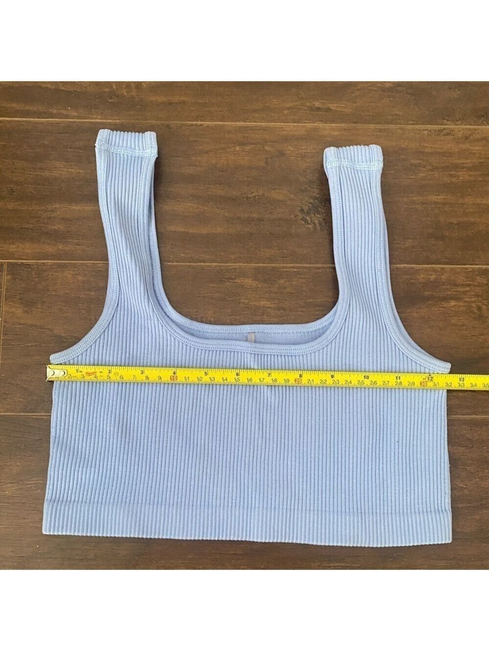 Dynamite Light Blue Ribbed Cropped Top XS - Picture 3 of 6